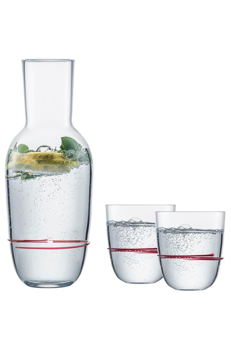 Aura Set Karaf 0,75l + 2xbeker 42 Rood — Product photo