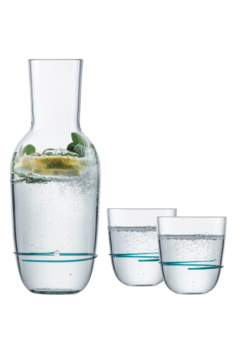 Aura Set Karaf 0,75l + 2xbeker 42 Smaragdgroen — Productfoto