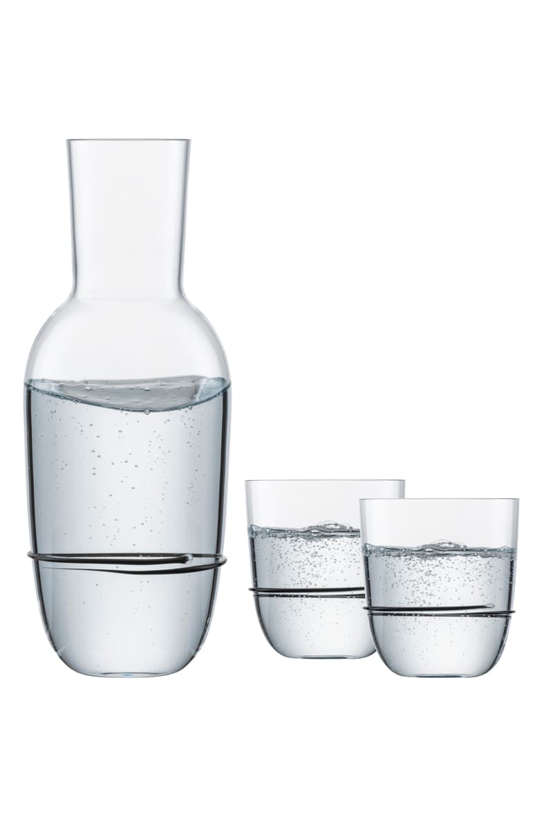 Aura Set Karaf 0,75l + 2xbeker 42 Zwart — Product photo